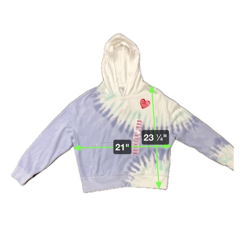 Wildfox NEW Tie Dye Hoodie Sweatshirt Size Small Purple White - Picture 6 of 7